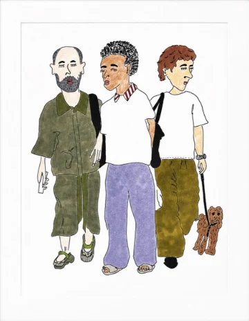 3人と犬